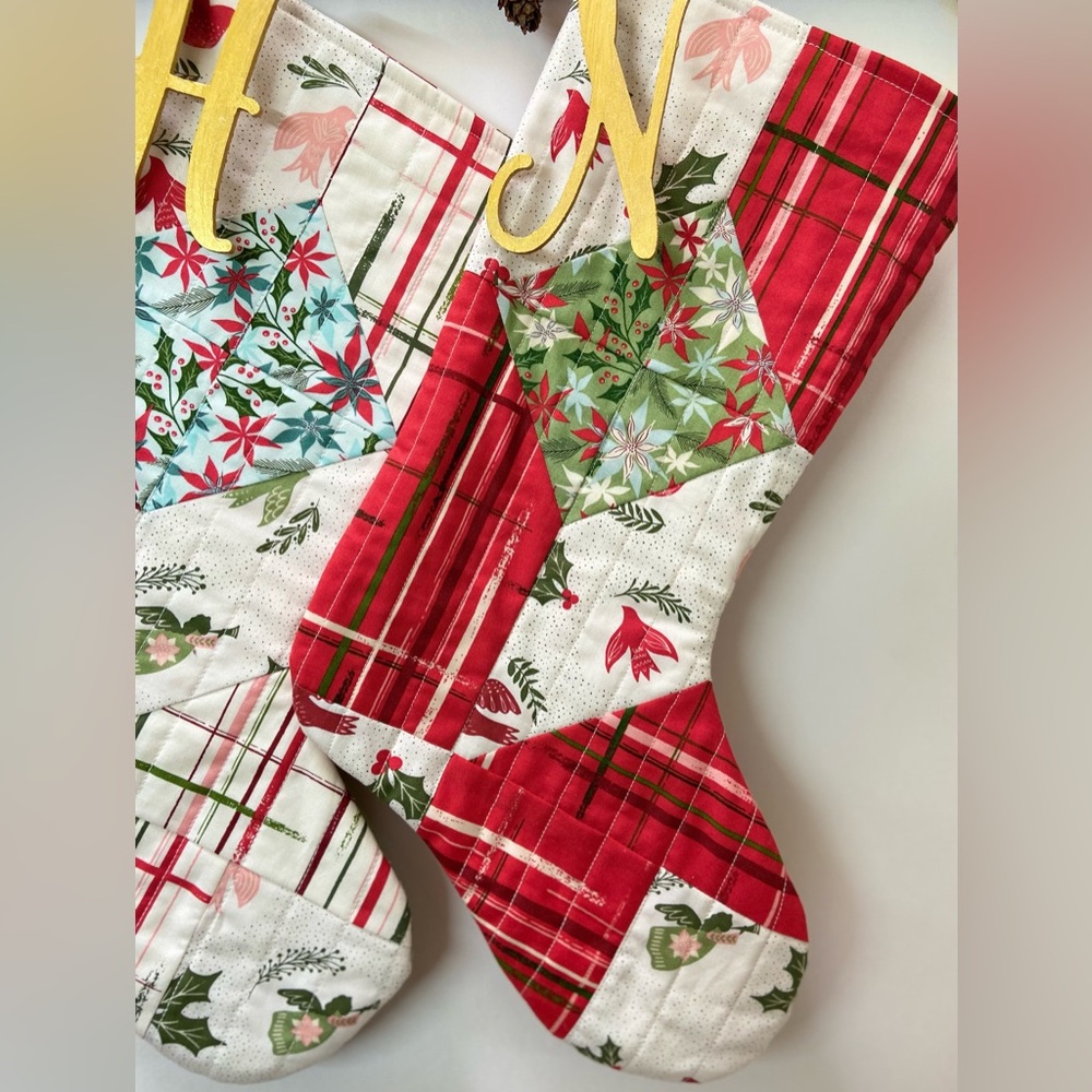 N- Handmade Quilted Stocking - Picture 3 of 5